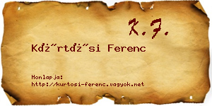 Kürtösi Ferenc névjegykártya